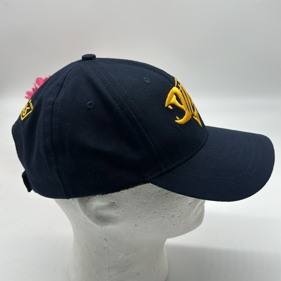 G. Loomis Navy Blue Yellow Baseball Fishing Hat Adjustable HT6321 - Picture 2 of 4